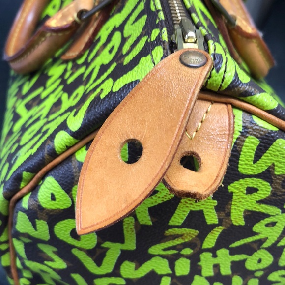 ๐ผ๐ผ GORGEOUS ๐ผ๐ผ Louis Vuitton Stephen Sprouse Graffiti Speedy 30 neon greโฆ - Picture 13 of 16